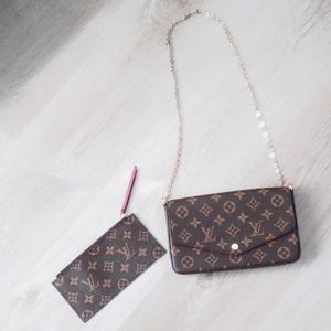 Louis Vuitton purse in brown and tan